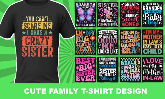 Cute Family T-Shirt Bundle: Perfect for Local Branding