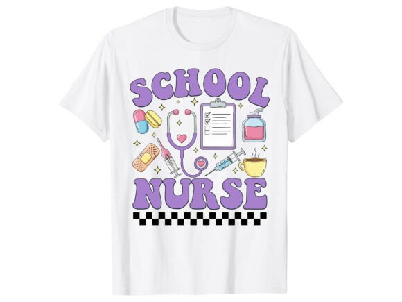 Cute School Nurse Graphic: A Perfect T-Shirt Design