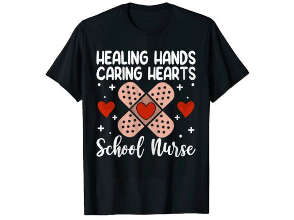 Healing Hands Caring Heart: A Modern T-Shirt Design for Nurses