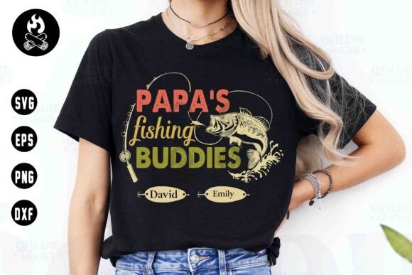 Personalized Papa’s Fishing Buddies SVG for T-Shirt Designs