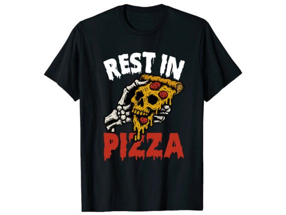 Rest in Pizza Skeleton: A Fun T-Shirt Design for Crafters
