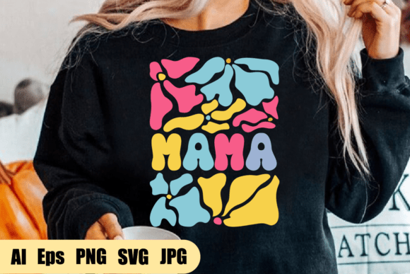 Retro Colorful Boho Mama SVG, PNG: Perfect for T-Shirt Designs and Graphics