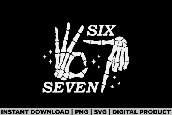 Review: Six Seven 6 7 Meme Funny Skeleton Hands for T-Shirt Designs and Graphics