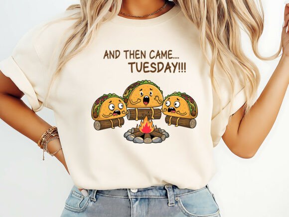 Taco Tuesday Campfire: A Humorous T-Shirt Design